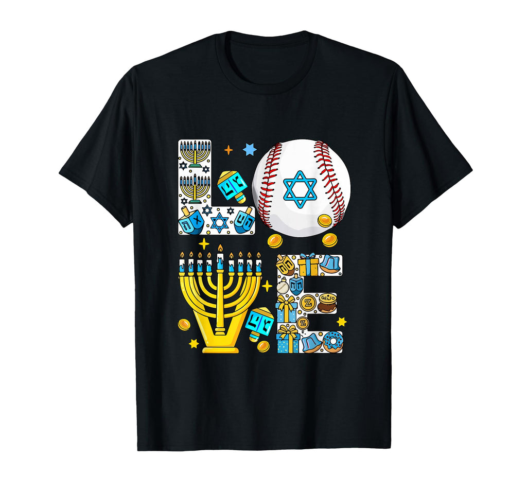 Love Hanukkah Menorah Costume Baseball T-Shirt - Custom Art Print Unisex - T-Shirt, Sweatshirt, Hoodie
