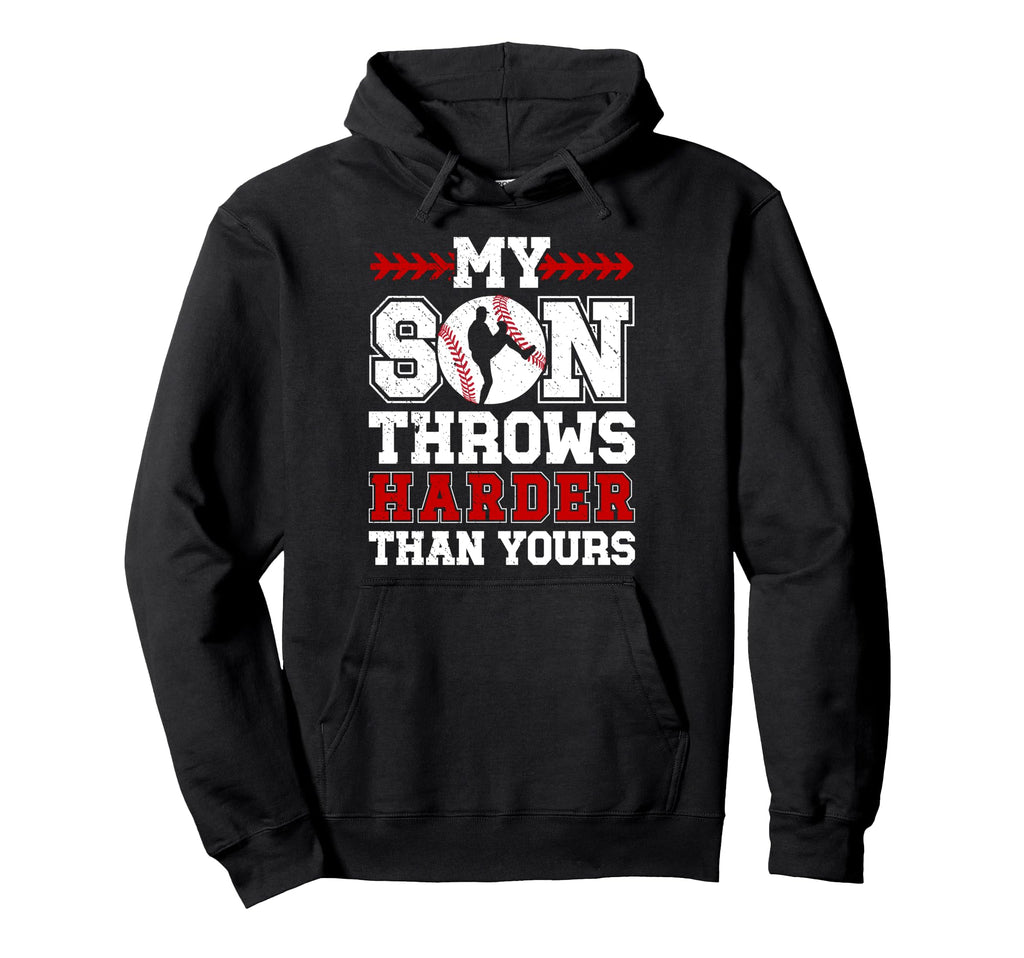 Proud Baseball Pitcher Mom Baseball Hoodie - Fun Novelty Design Men Women - T-Shirt, Sweatshirt, Hoodie