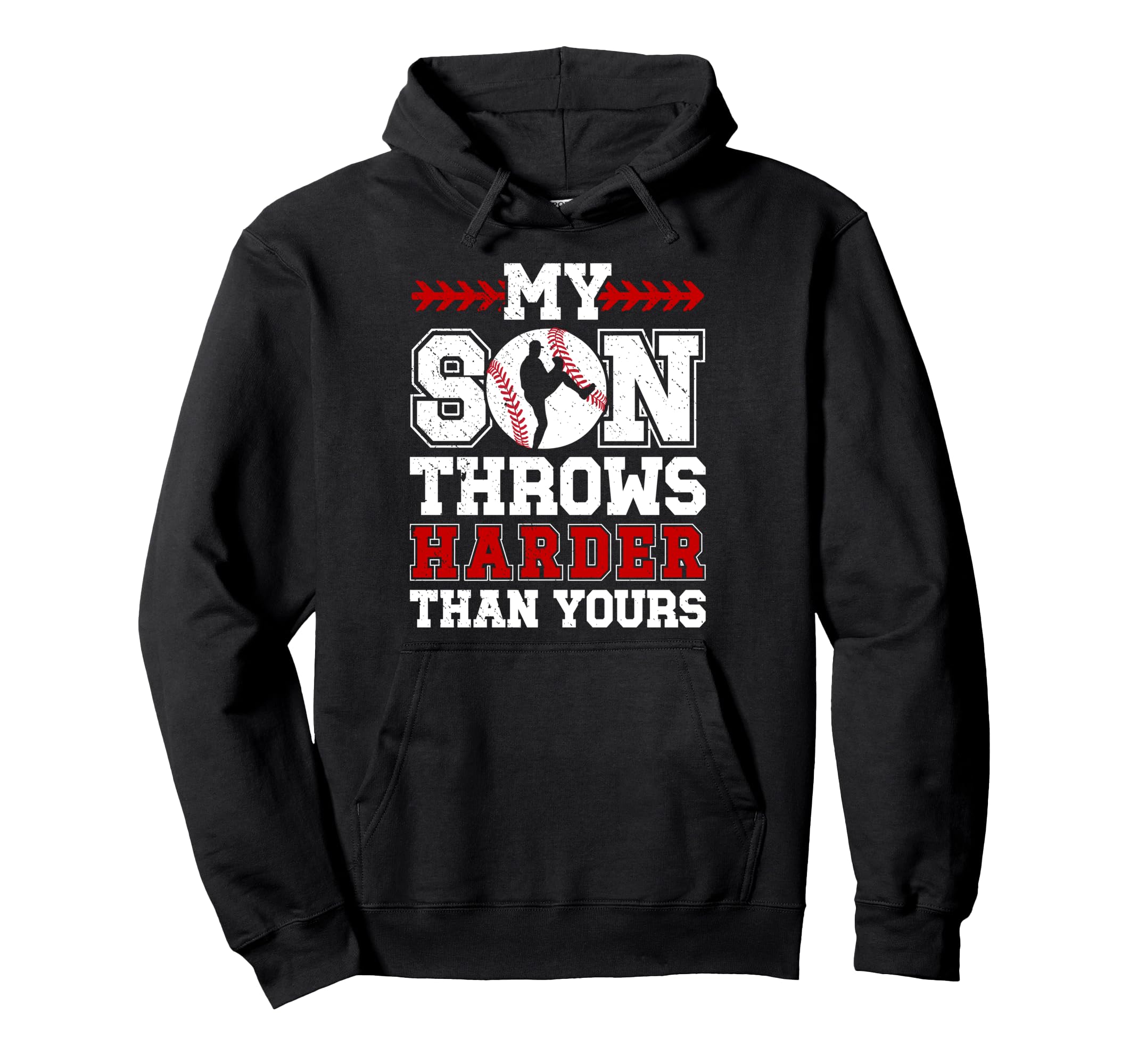 Proud Baseball Pitcher Mom Baseball Hoodie - Fun Novelty Design Men Women - T-Shirt, Sweatshirt, Hoodie