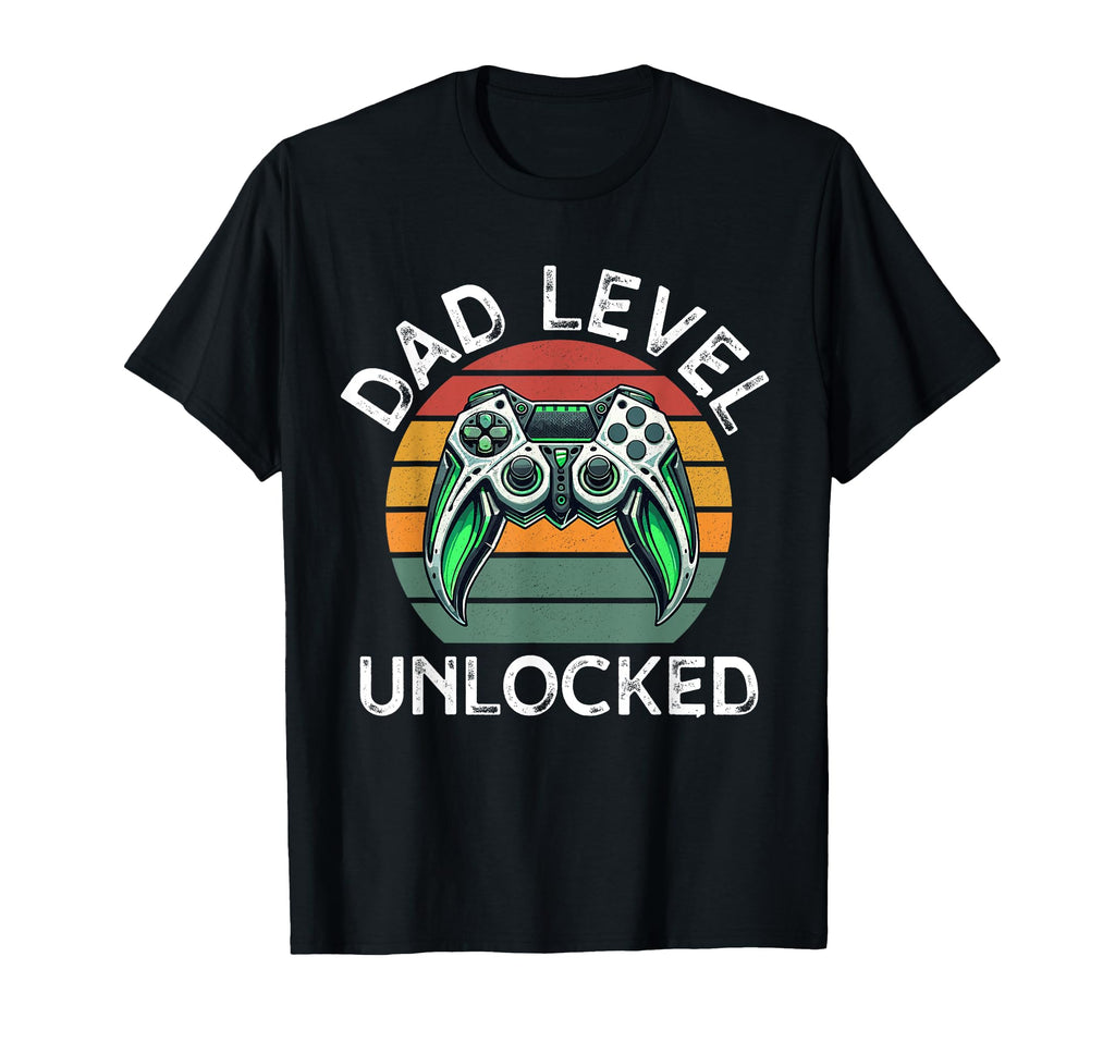 Dad Level Unlocked Controller Papa T-Shirt - Aesthetic Graphic Men Women - T-Shirt, Sweatshirt, Hoodie