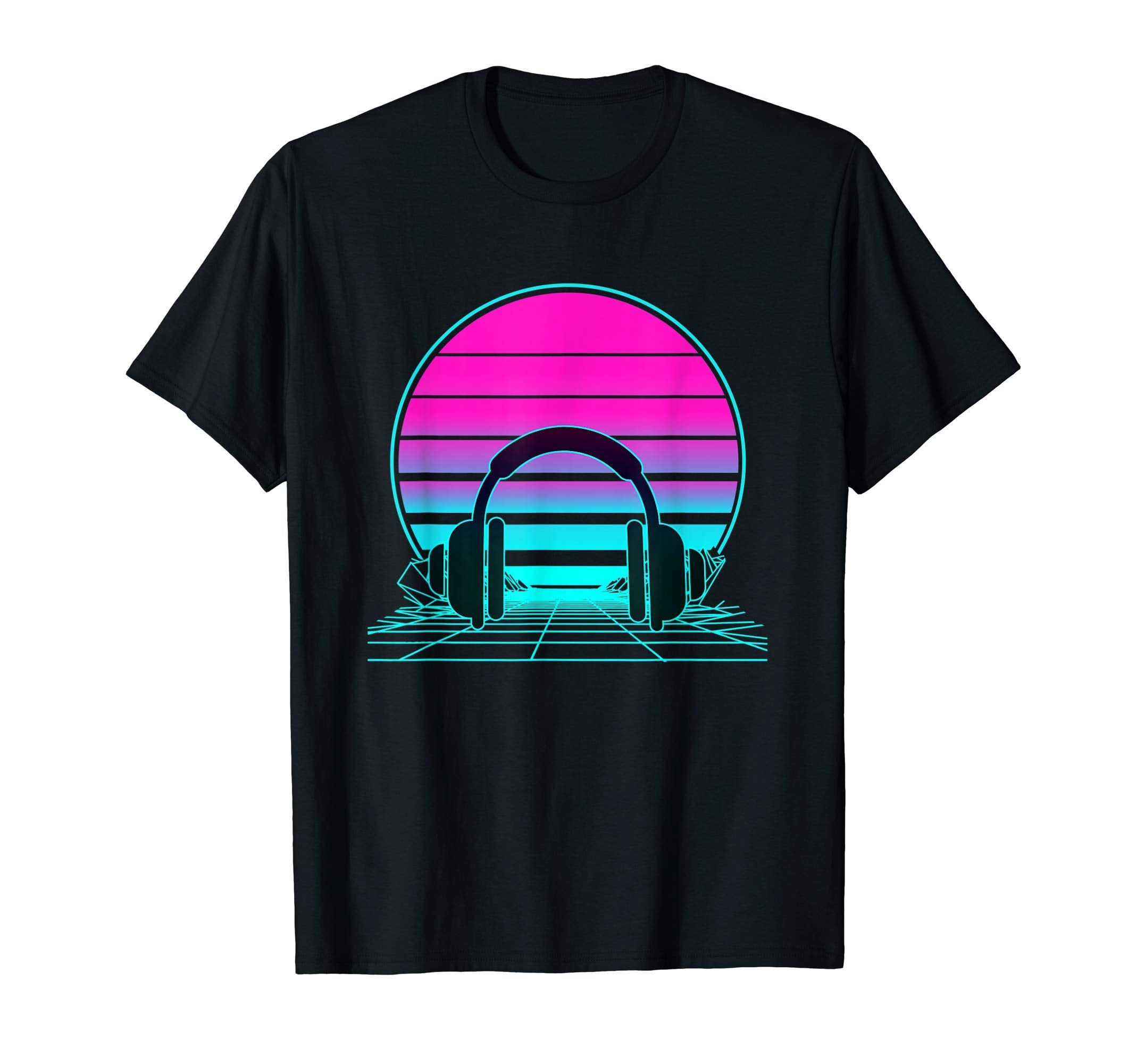 Sunset Headphone T-Shirt - Casual Everyday Wear Men Women - T-Shirt, Sweatshirt, Hoodie