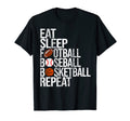 Eat Sleep Football Baseball T-Shirt - Novelty Apparel for Adults - T-Shirt, Sweatshirt, Hoodie