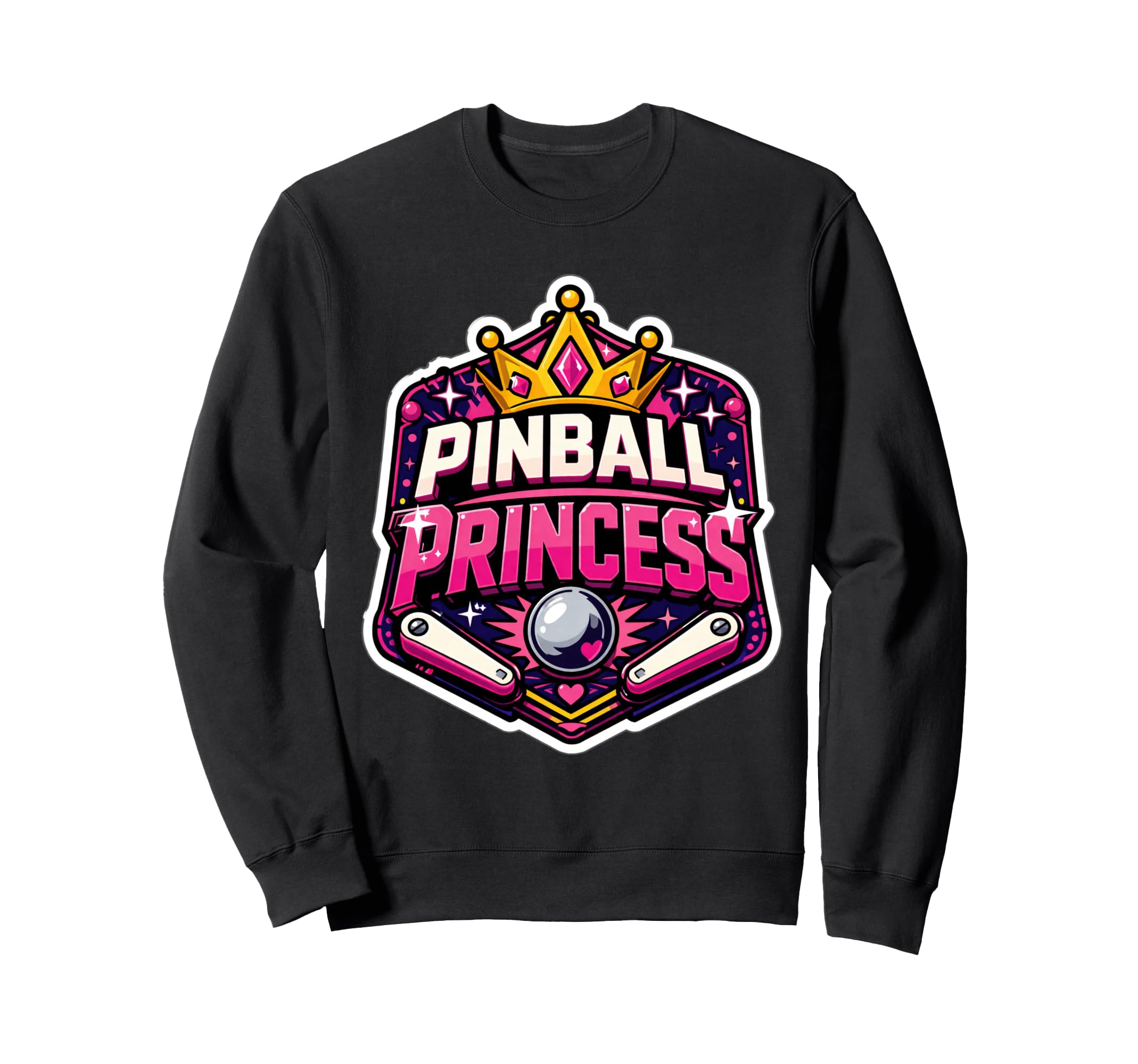 Pinball Princess Machines Funny Sweatshirt - Fun Novelty Design for Adults - T-Shirt, Sweatshirt, Hoodie