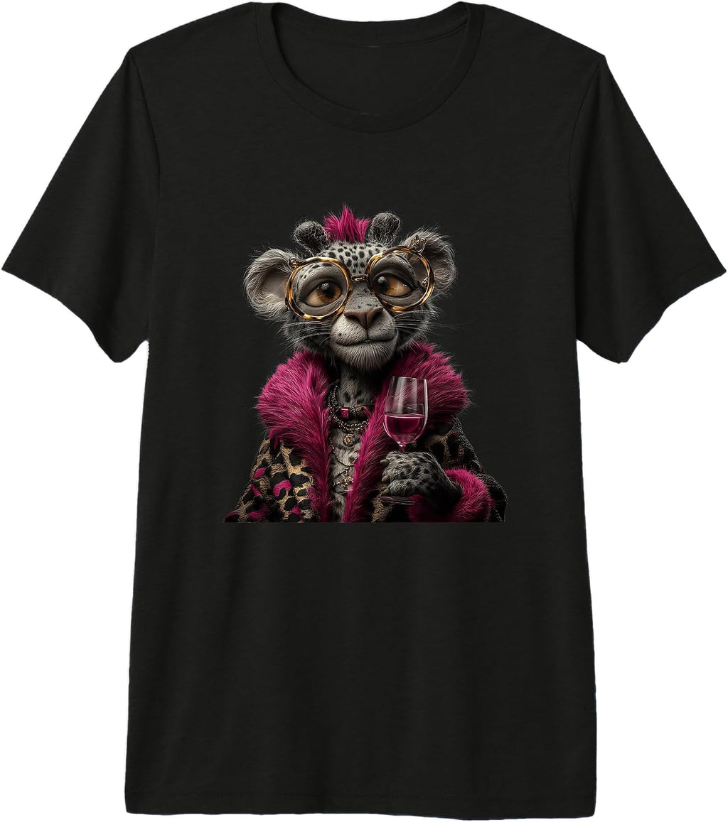 Whimsical Glam Feline Character Graphics Glasses - Adult & Kids T-Shirts, Sweatshirts & Hoodies apparel design preview 1