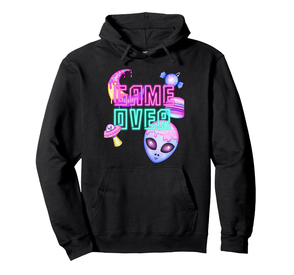 Game Alien Over Donut Galaxy Vaporwave Hoodie - Graphic Print Unisex - T-Shirt, Sweatshirt, Hoodie