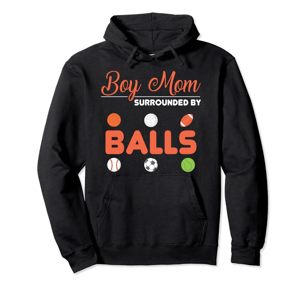 Mom Surrounded Balls Athlete Baseball Hoodie - Trendy Graphic for Adults - T-Shirt, Sweatshirt, Hoodie