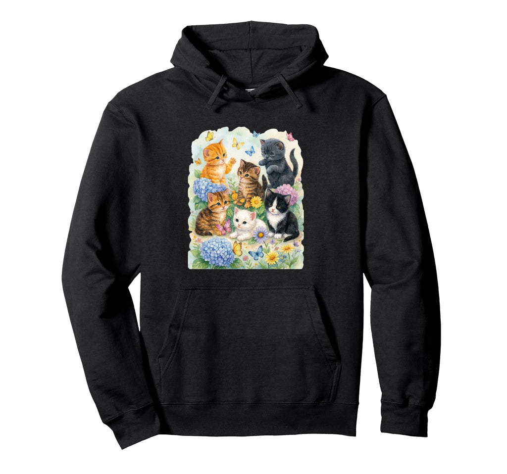 Kitten 90S Cats Boho Floral Cat Hoodie - Streetwear Style Men Women - T-Shirt, Sweatshirt, Hoodie