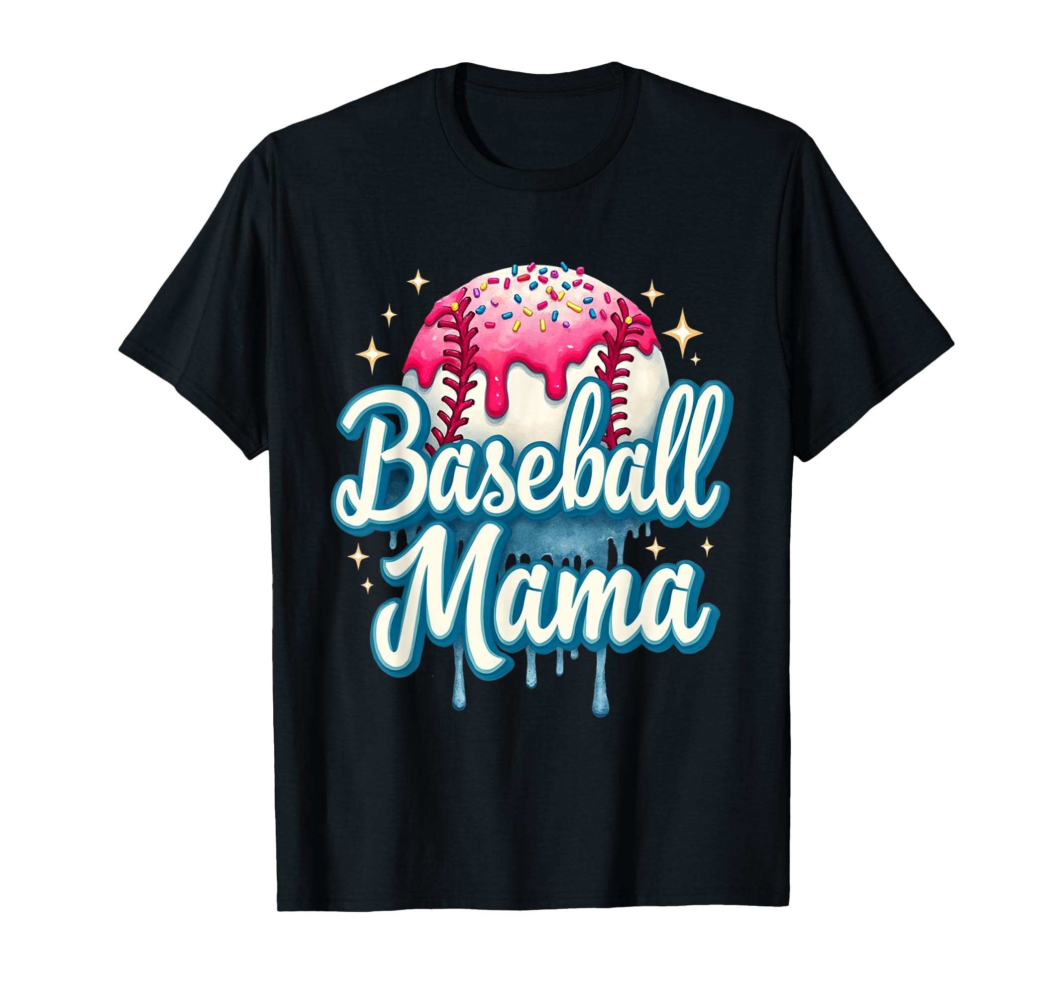 Baseball Mama Ice Cream Drip Sprinkles T-Shirt - Minimalist Print Unisex - T-Shirt, Sweatshirt, Hoodie