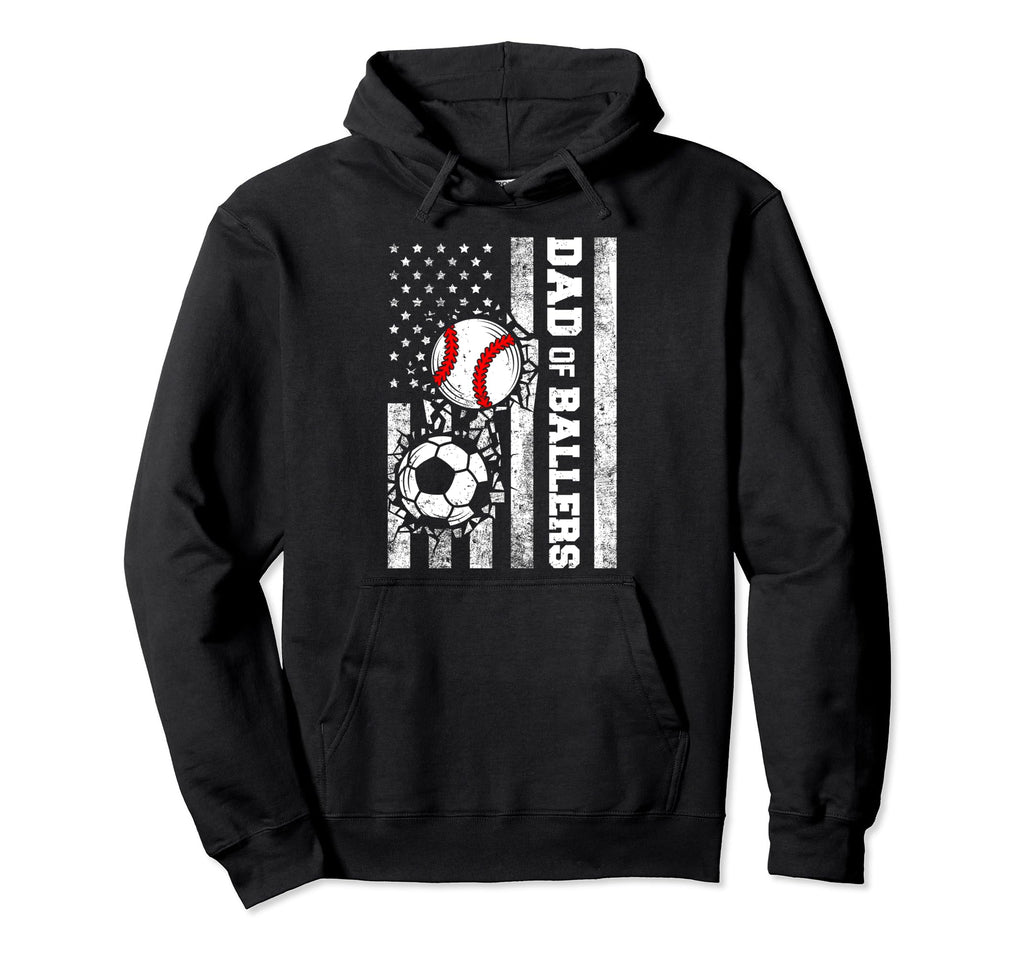 Dad Ballers Funny Usa Flag Soccer Hoodie - Trendy Graphic Men Women - T-Shirt, Sweatshirt, Hoodie