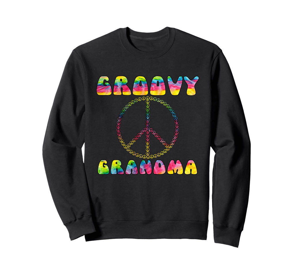 Tie Dye Peace Sign Groovy Grandma Gift Sweatshirt - Custom Art Print Unisex - T-Shirt, Sweatshirt, Hoodie