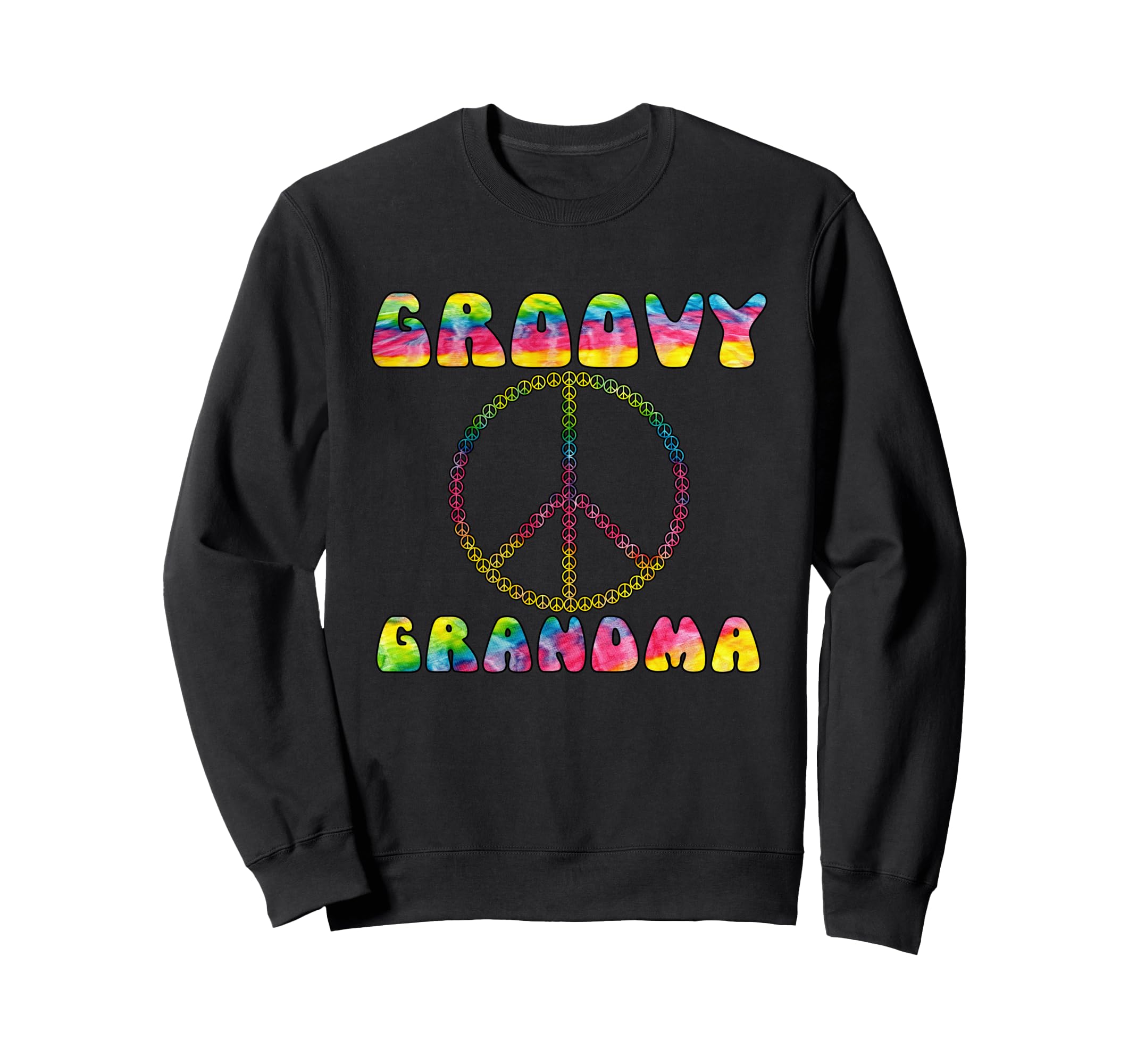Tie Dye Peace Sign Groovy Grandma Gift Sweatshirt - Custom Art Print Unisex - T-Shirt, Sweatshirt, Hoodie