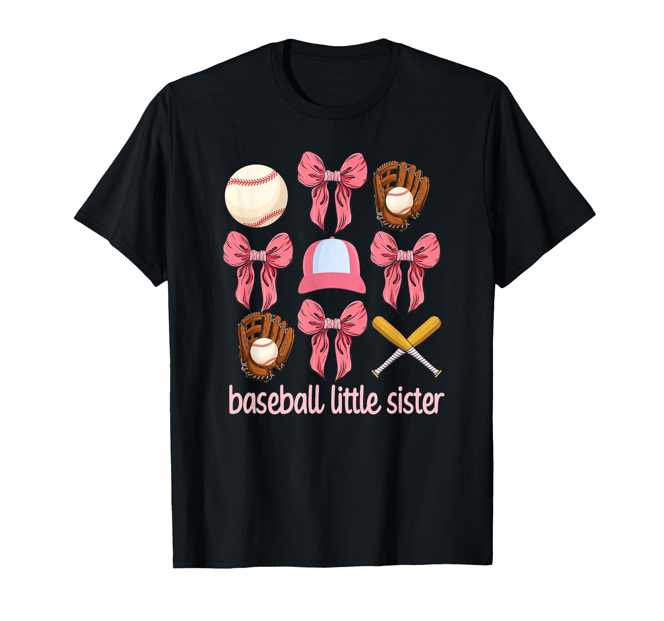 Baseball Little Sister Baseball T-Shirt - Minimalist Print Men Women - T-Shirt, Sweatshirt, Hoodie
