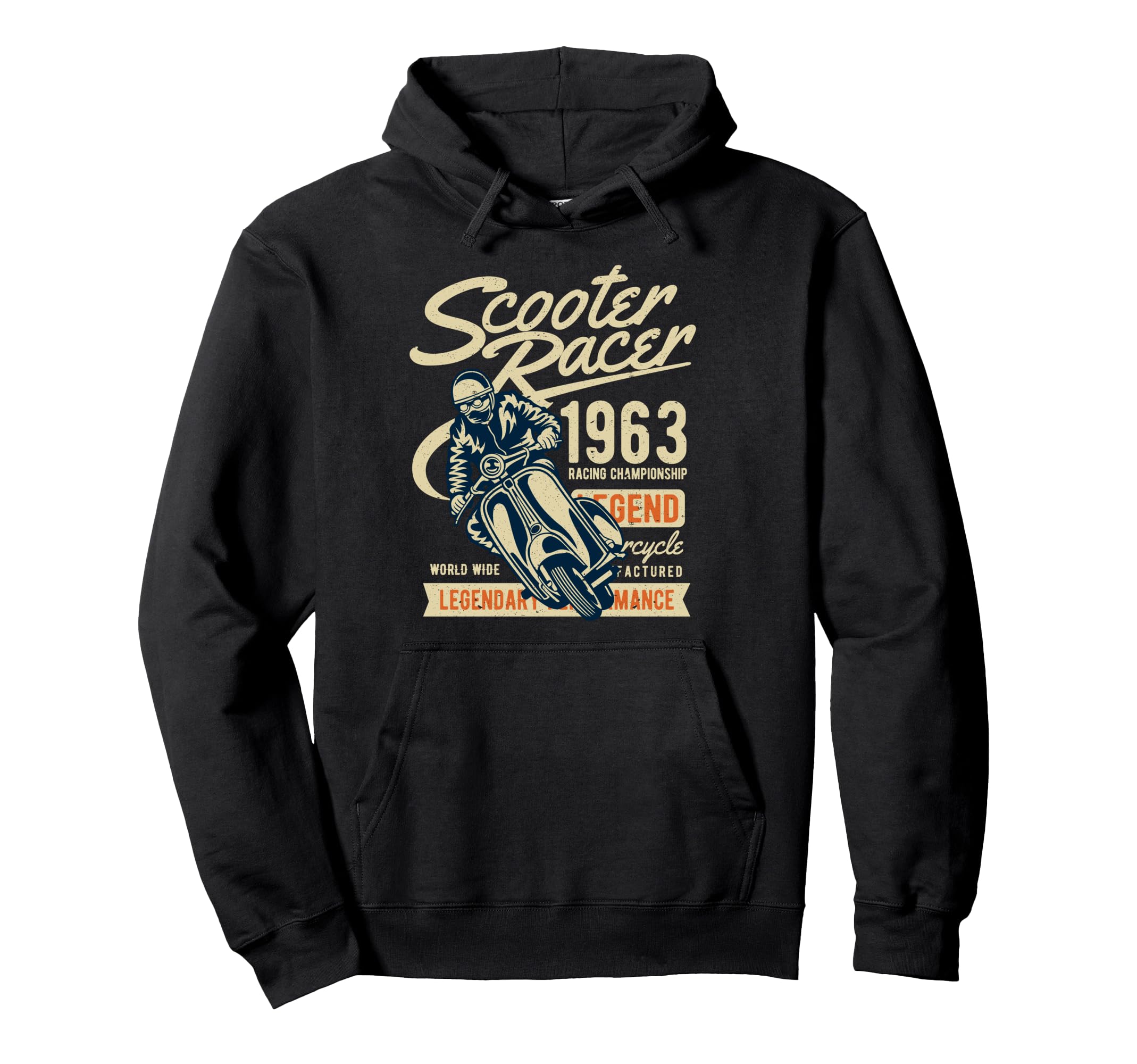 Scooter Racer Distressed Hoodie - Custom Art Print for Adults - T-Shirt, Sweatshirt, Hoodie