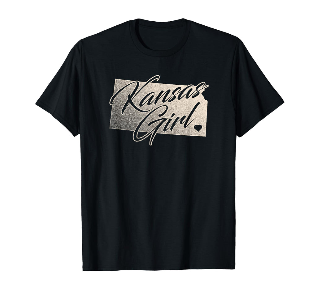 Kansas Distressed State Outline T-Shirt - Casual Everyday Wear for Adults - T-Shirt, Sweatshirt, Hoodie