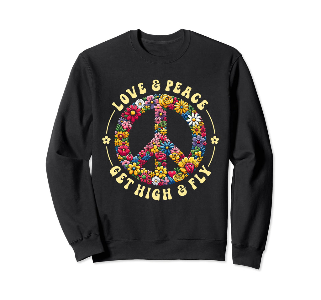 Flower Power 70S Love Peace Costume Sweatshirt - Minimalist Print Unisex - T-Shirt, Sweatshirt, Hoodie