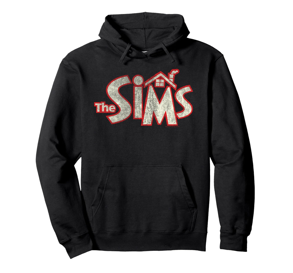 Sims Distressed Sims Logo Video Game Hoodie - Aesthetic Graphic for Adults - T-Shirt, Sweatshirt, Hoodie