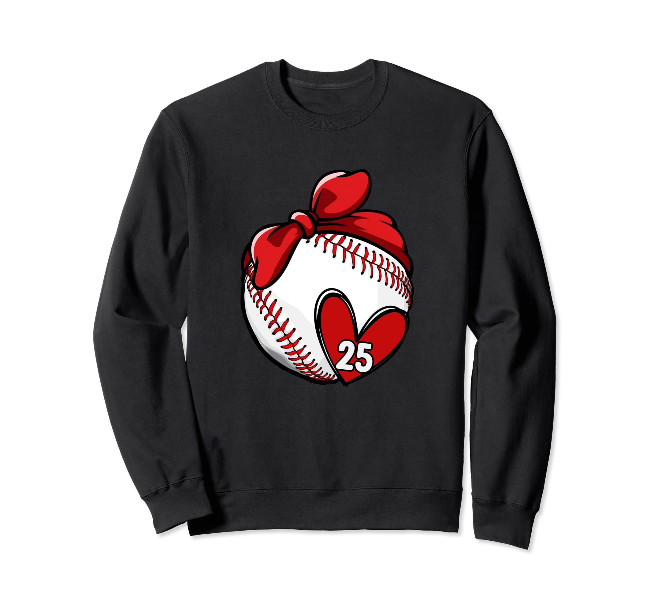 Womens Custom Baseball Mom Number 25 Sweatshirt - Unique Graphic Men Women - T-Shirt, Sweatshirt, Hoodie