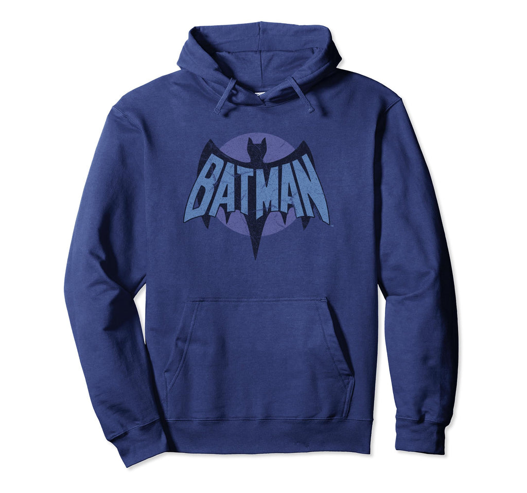 Batman Sixties Superhero Logo Distressed Hoodie - Trendy Graphic Men Women - T-Shirt, Sweatshirt, Hoodie