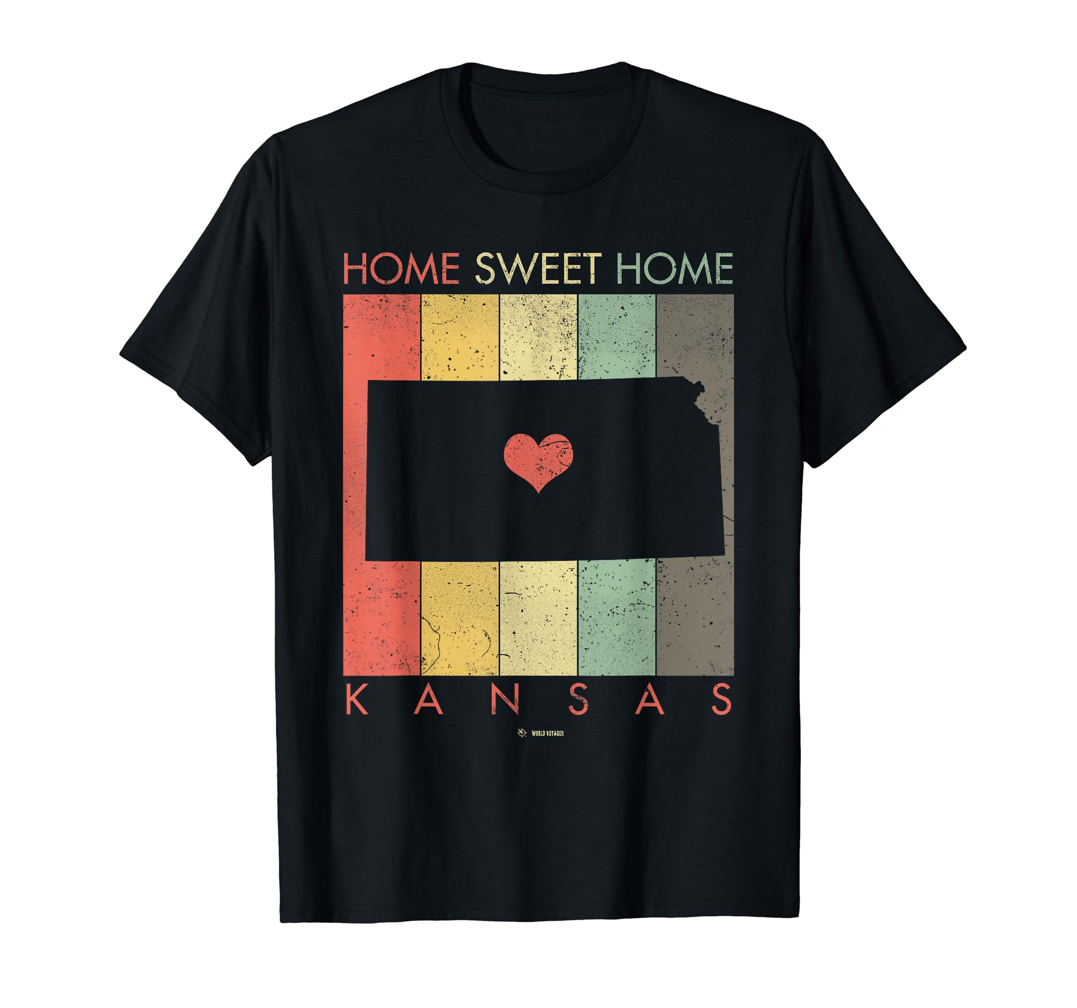 Kansas Home Sweet Home Distressed T-Shirt - Novelty Apparel for Adults - T-Shirt, Sweatshirt, Hoodie