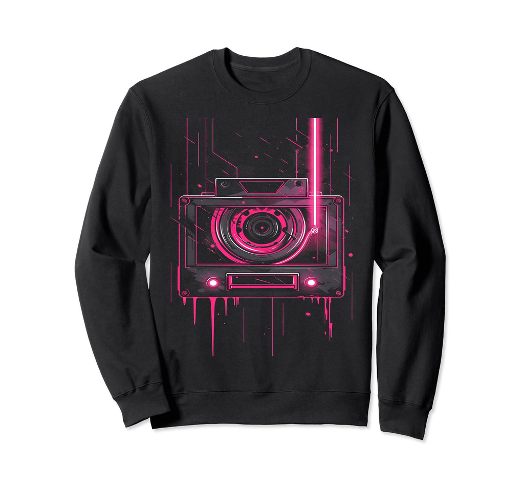 Neon Cassette Tape Gift Sweatshirt - Custom Art Print for Adults - T-Shirt, Sweatshirt, Hoodie