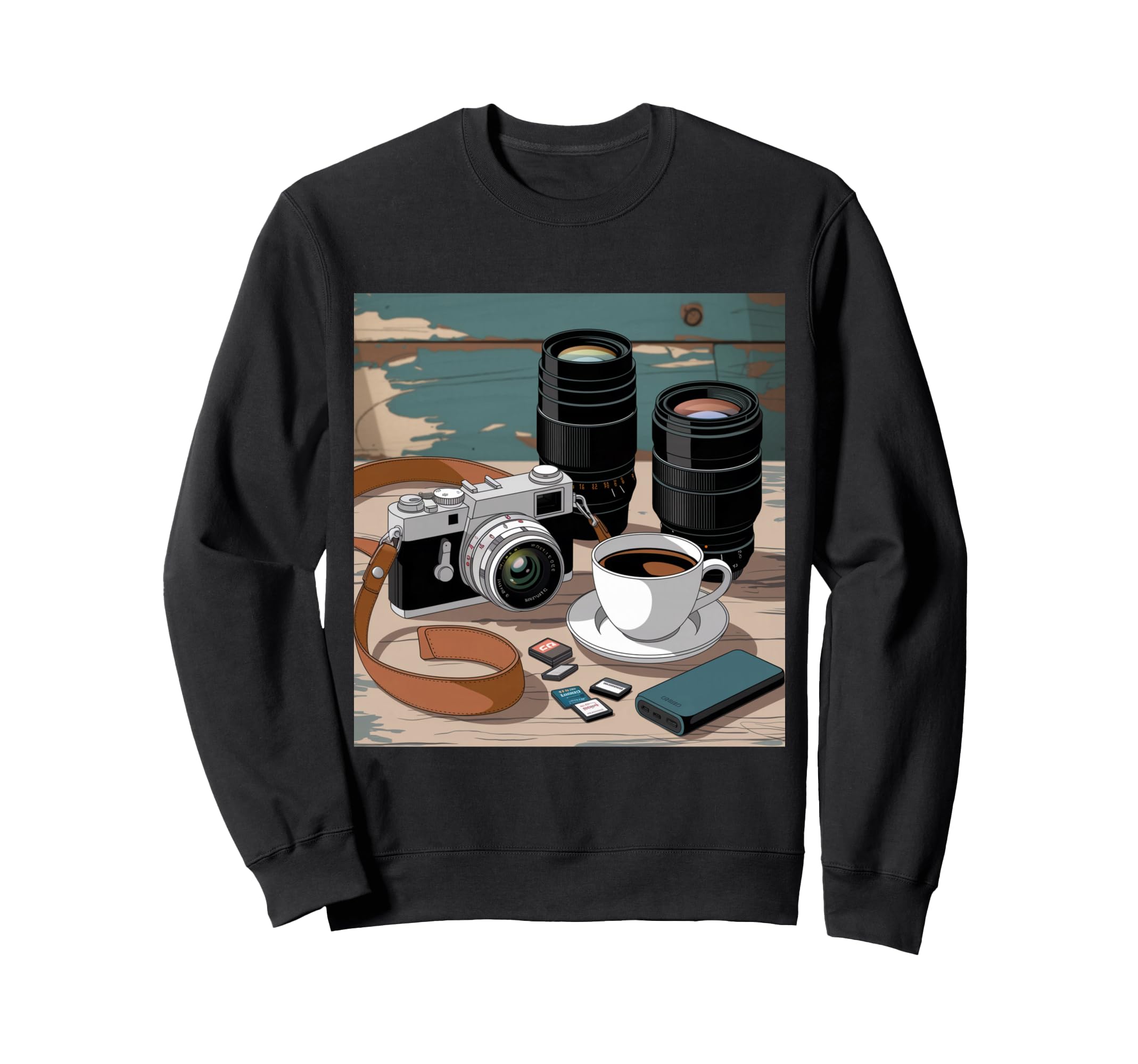 Film Camera And Coffee Lover Camera Sweatshirt - Novelty Apparel Men Women - T-Shirt, Sweatshirt, Hoodie