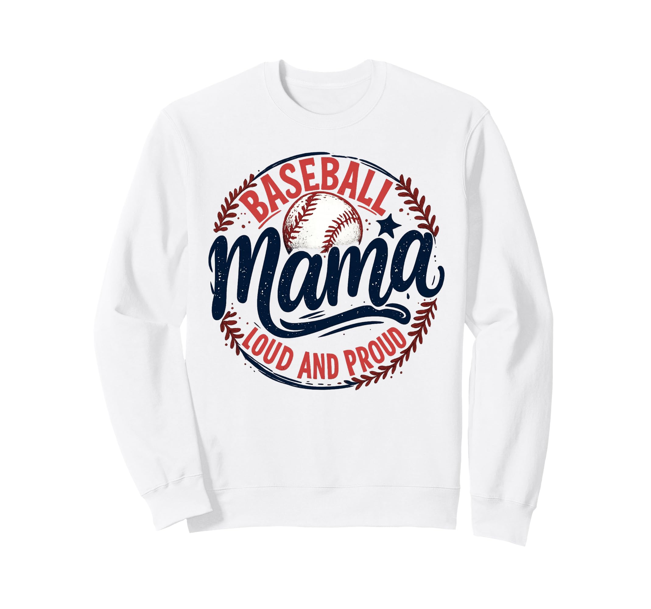 Distressed Baseball Mama Cheering Sweatshirt - Trendy Graphic Unisex - T-Shirt, Sweatshirt, Hoodie