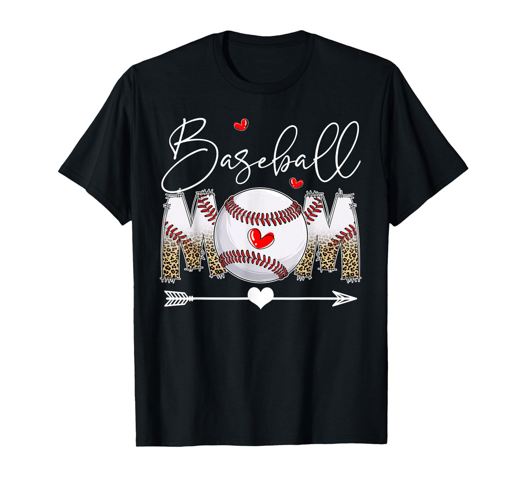 Funny Baseball Mom Leopard Baseball T-Shirt - Trendy Graphic Men Women - T-Shirt, Sweatshirt, Hoodie