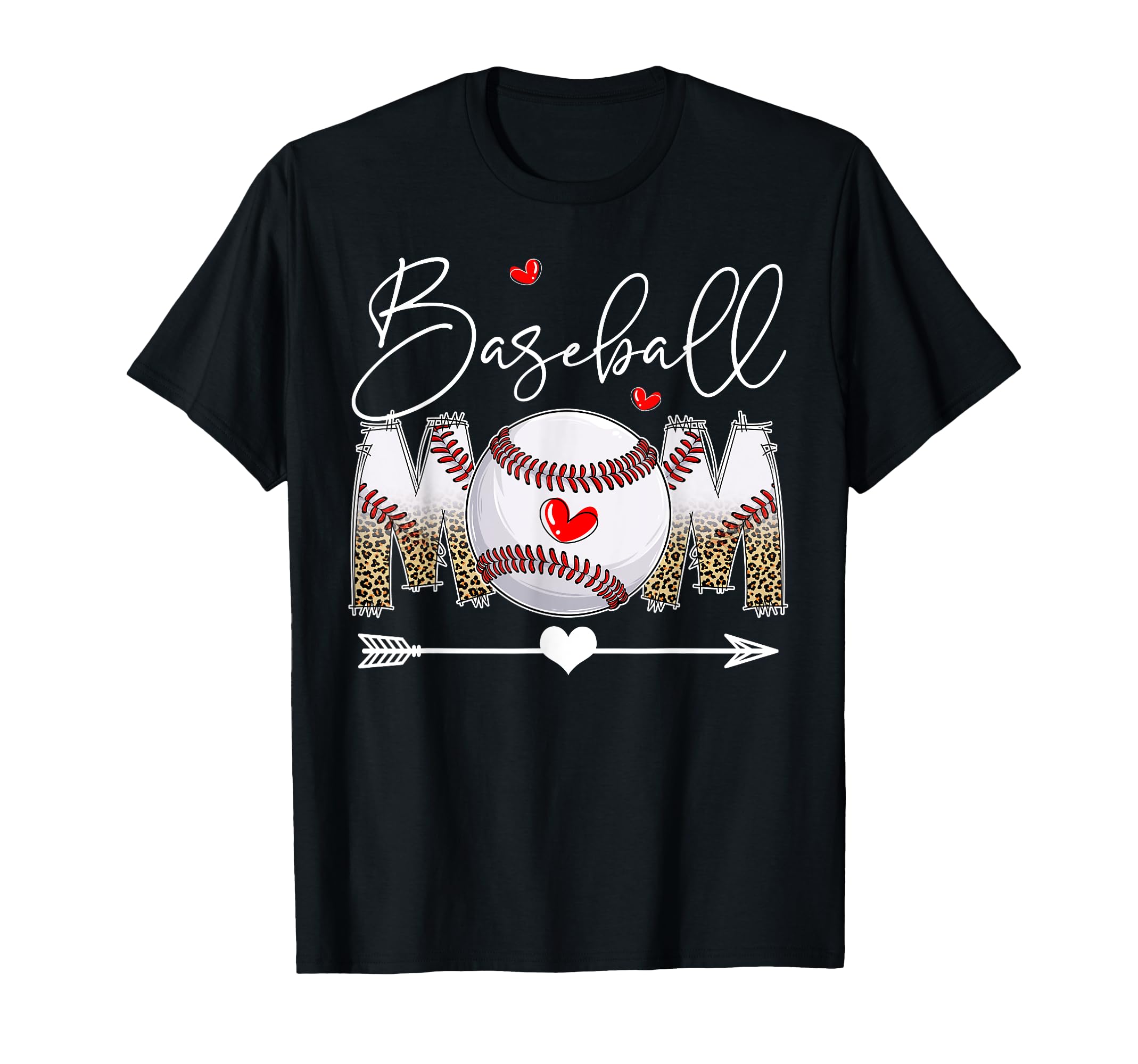 Funny Baseball Mom Leopard Baseball T-Shirt - Trendy Graphic Men Women - T-Shirt, Sweatshirt, Hoodie