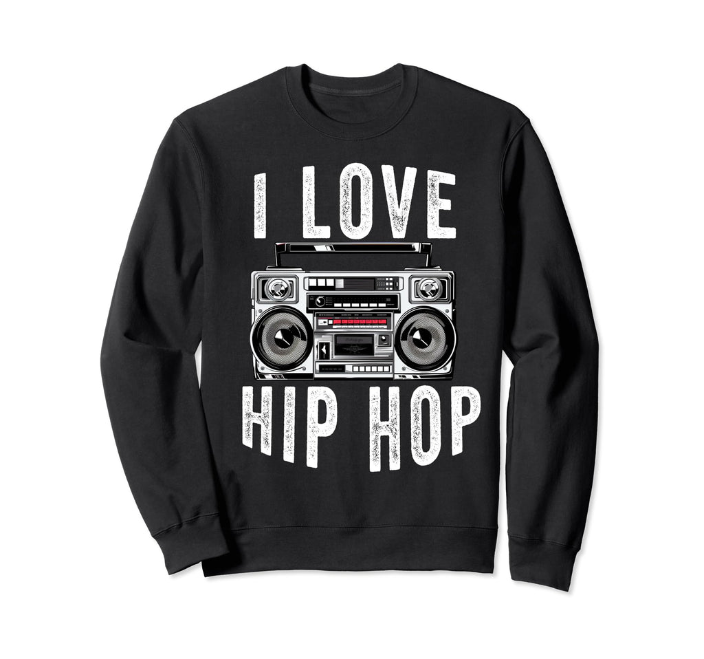 Hip Hop Old School 90S Music Rap Sweatshirt - Minimalist Print for Adults - T-Shirt, Sweatshirt, Hoodie