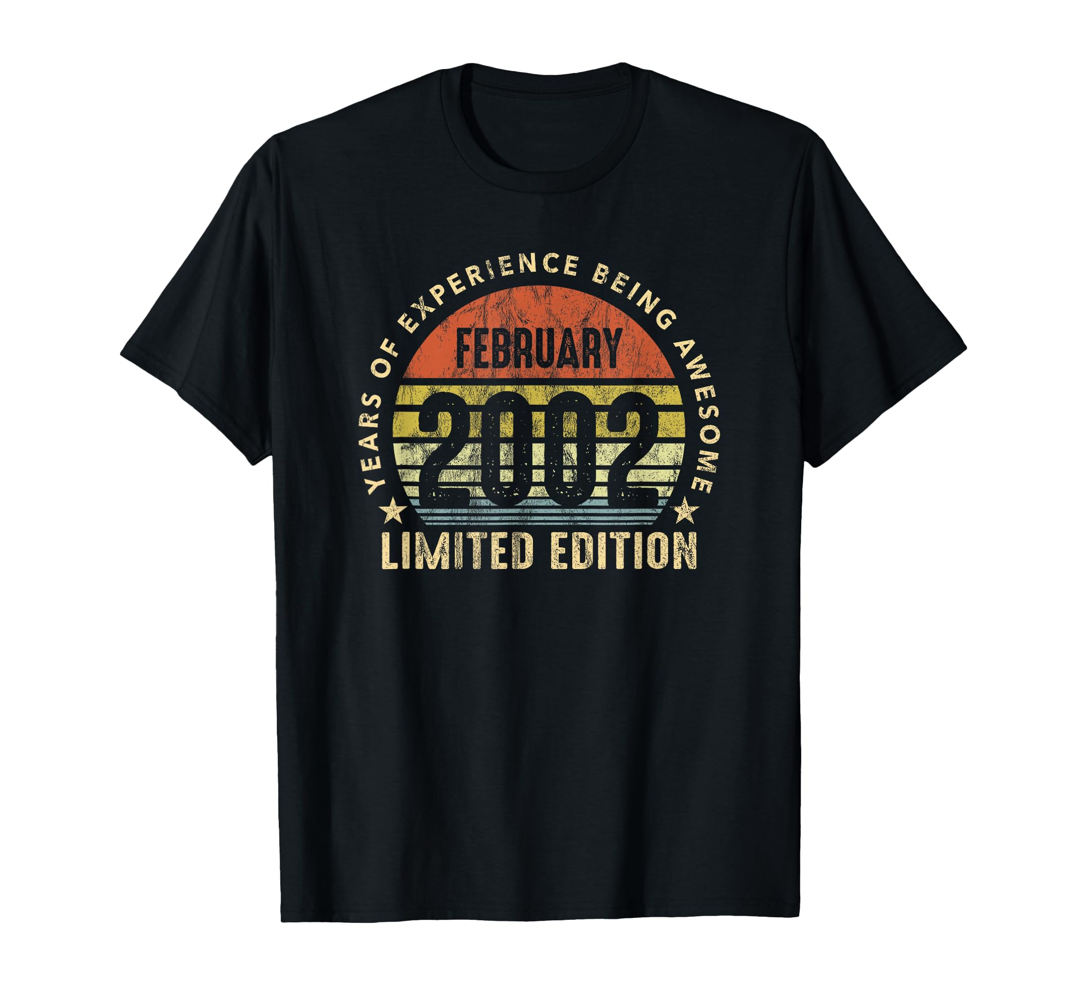 Born February 2002 Sunset 23Rd Birthday T-Shirt - Trendy Graphic Men Women - T-Shirt, Sweatshirt, Hoodie