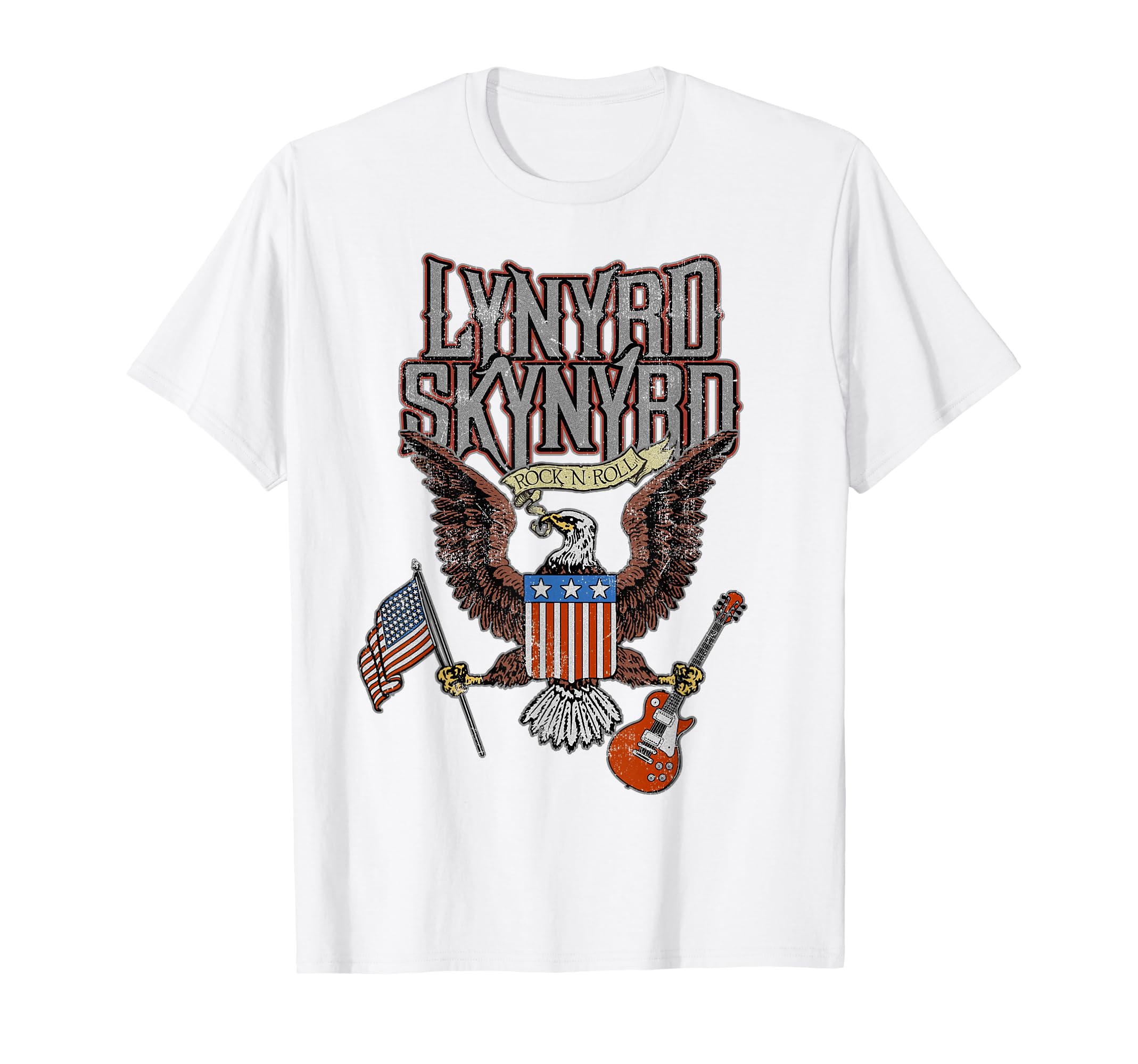 Lynyrd Skynyrd Eagle Guitar Us Flag Rock T-Shirt - Streetwear Style Unisex - T-Shirt, Sweatshirt, Hoodie