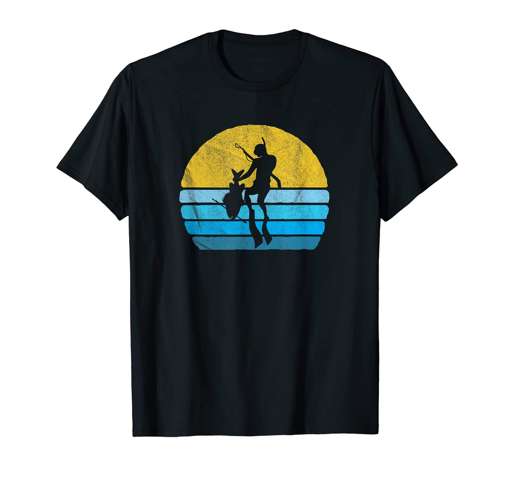 Spearfishing Silhouette Distressed T-Shirt - Unique Graphic for Adults - T-Shirt, Sweatshirt, Hoodie