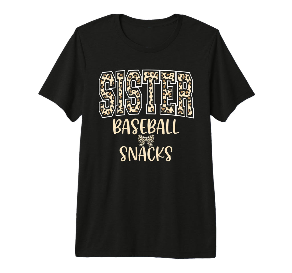 Sister Baseball Snacks Leopard Fan Tri T-Shirt - Trendy Graphic Unisex - T-Shirt, Sweatshirt, Hoodie