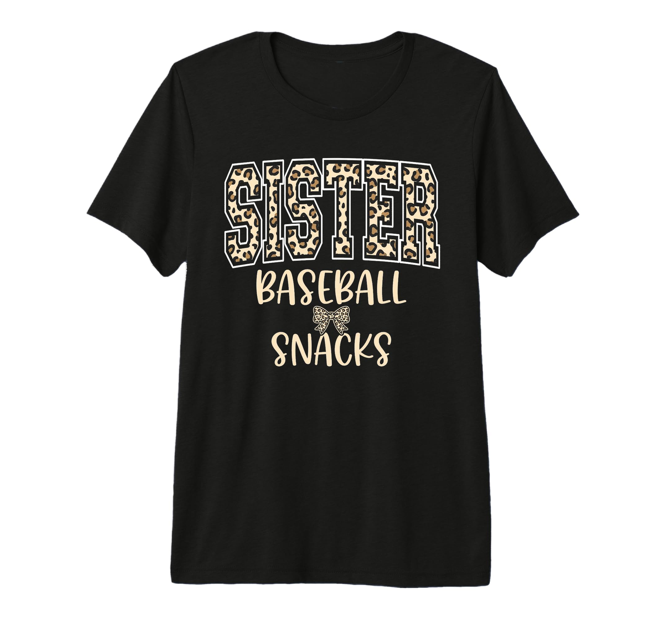 Sister Baseball Snacks Leopard Fan Tri T-Shirt - Trendy Graphic Unisex - T-Shirt, Sweatshirt, Hoodie