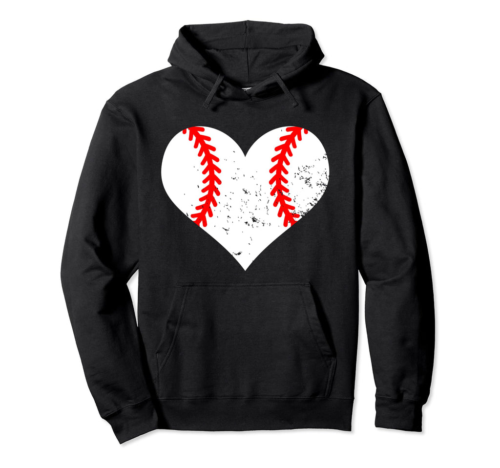 Baseball Heart Funny Baseball Player Hoodie - Minimalist Print Men Women - T-Shirt, Sweatshirt, Hoodie