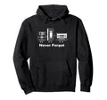 Never Forget Vhs Tape Cassette Floppy Disk Hoodie - Graphic Print Men Women - T-Shirt, Sweatshirt, Hoodie