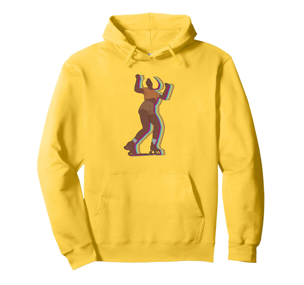 Womens 70S 80S Roller Skating Afro Hoodie - Graphic Print Men Women - T-Shirt, Sweatshirt, Hoodie
