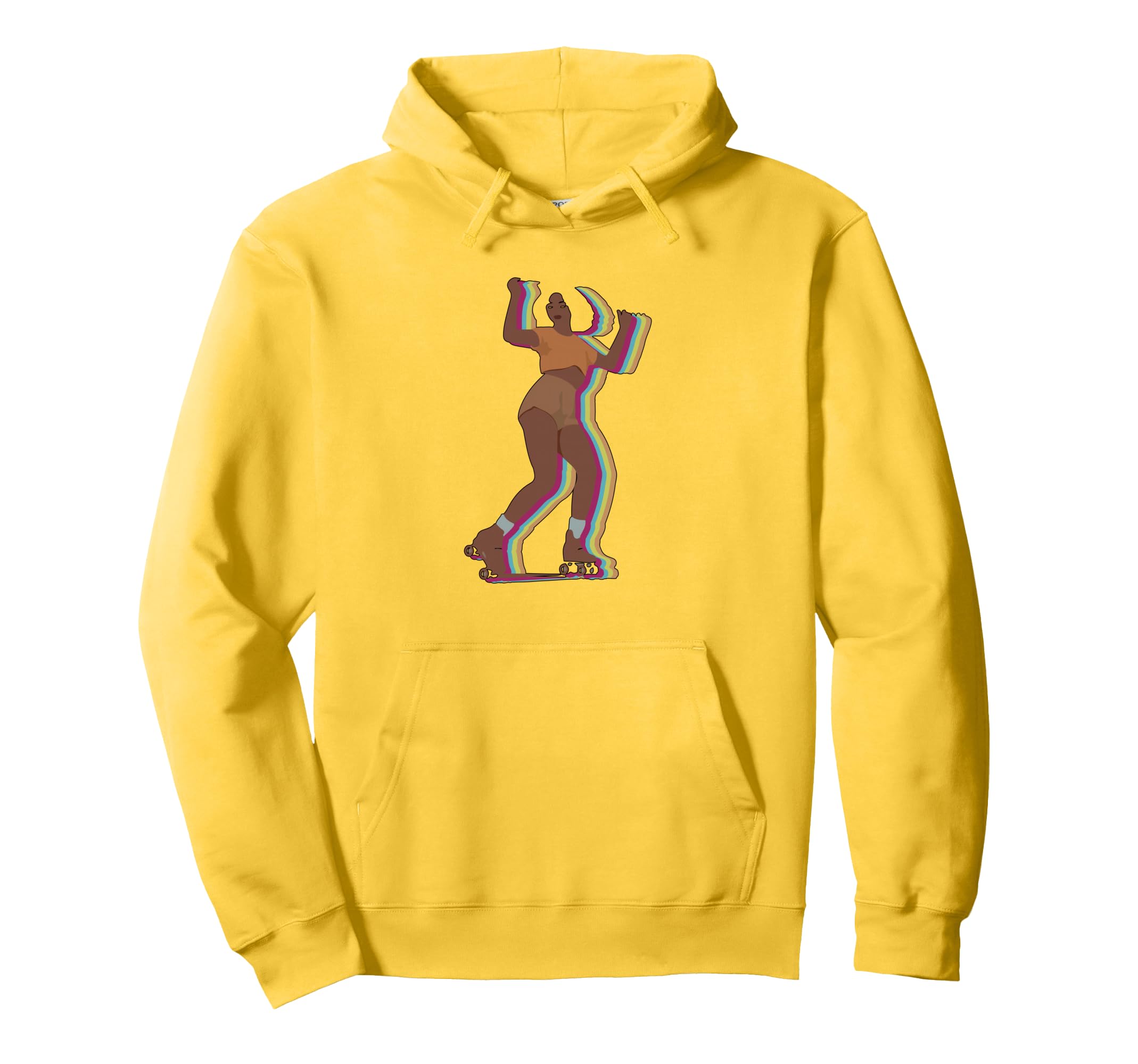 Womens 70S 80S Roller Skating Afro Hoodie - Graphic Print Men Women - T-Shirt, Sweatshirt, Hoodie