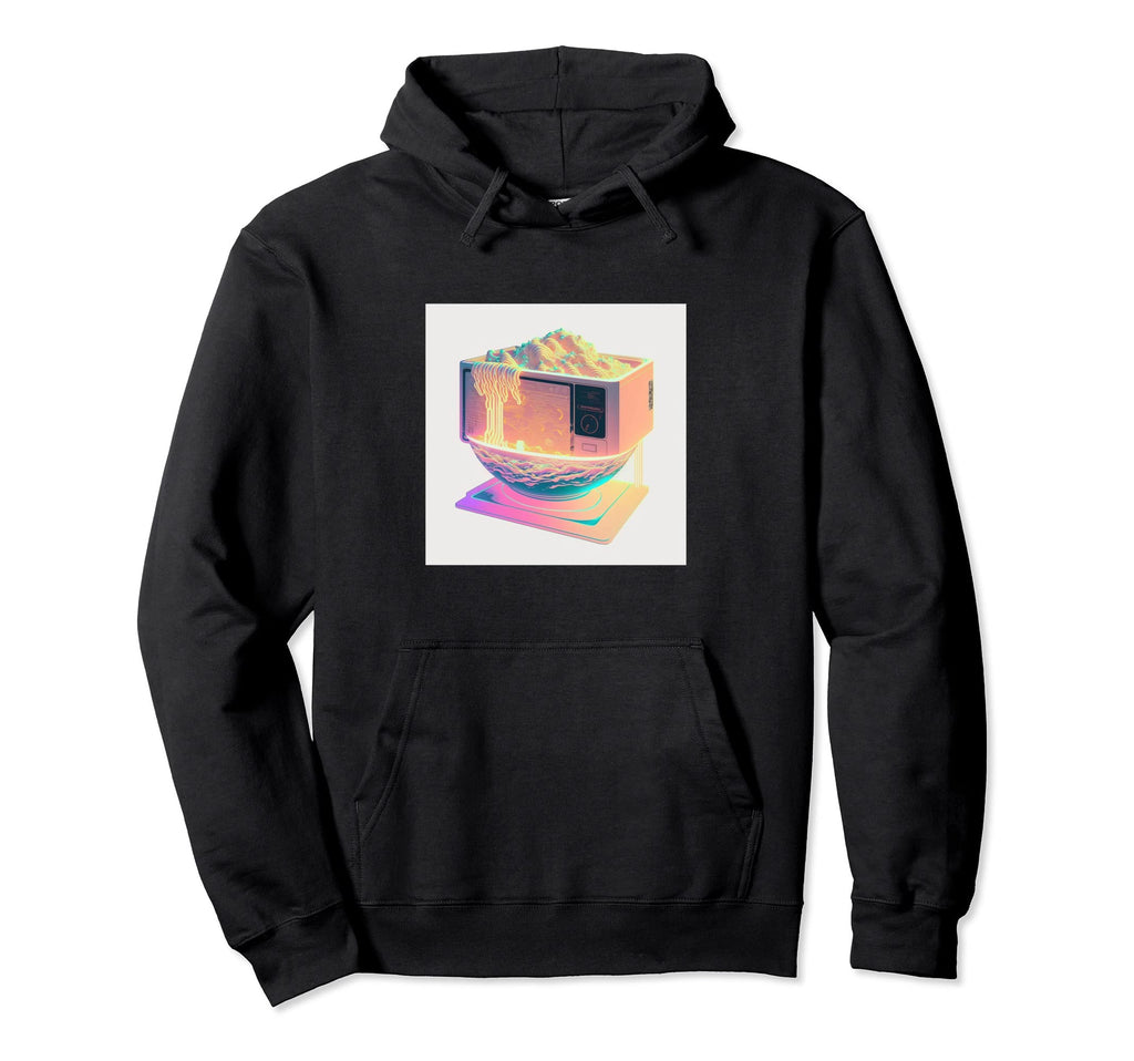 Vaperwave Aesthetic Glitch Ramen Hoodie - Minimalist Print Unisex - T-Shirt, Sweatshirt, Hoodie