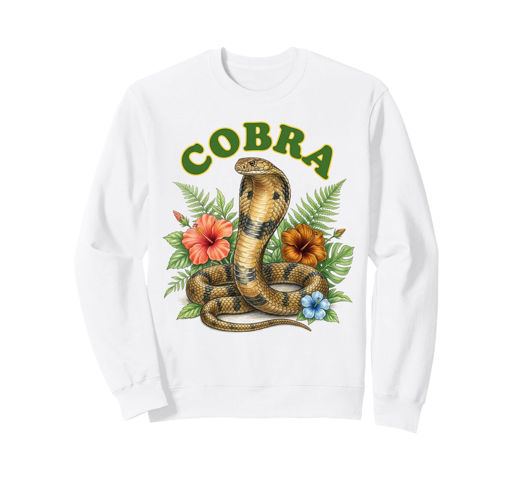 Cobra Groovy Floral Cobra Watercolor Sweatshirt - Aesthetic Graphic Unisex - T-Shirt, Sweatshirt, Hoodie