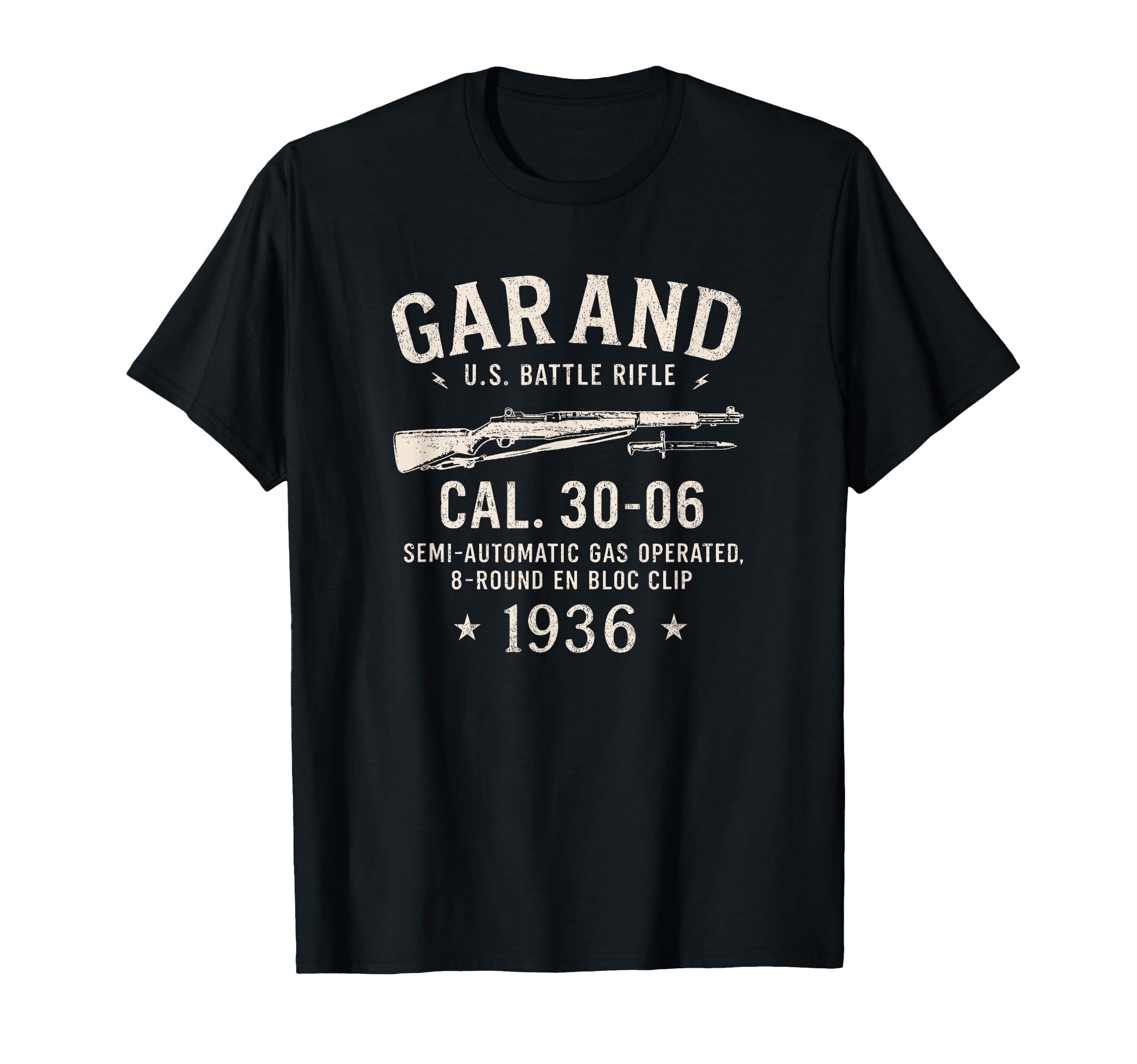 M1 Garand Wwii 1936 Distressed T-Shirt - Graphic Print Unisex - T-Shirt, Sweatshirt, Hoodie