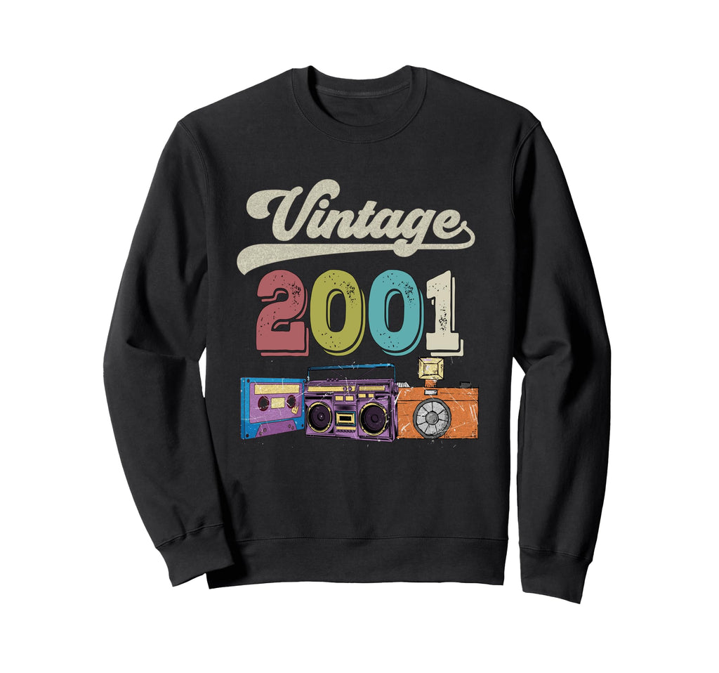 2001 Birthday Funny Old Cassette Tape Sweatshirt - Graphic Print Unisex - T-Shirt, Sweatshirt, Hoodie