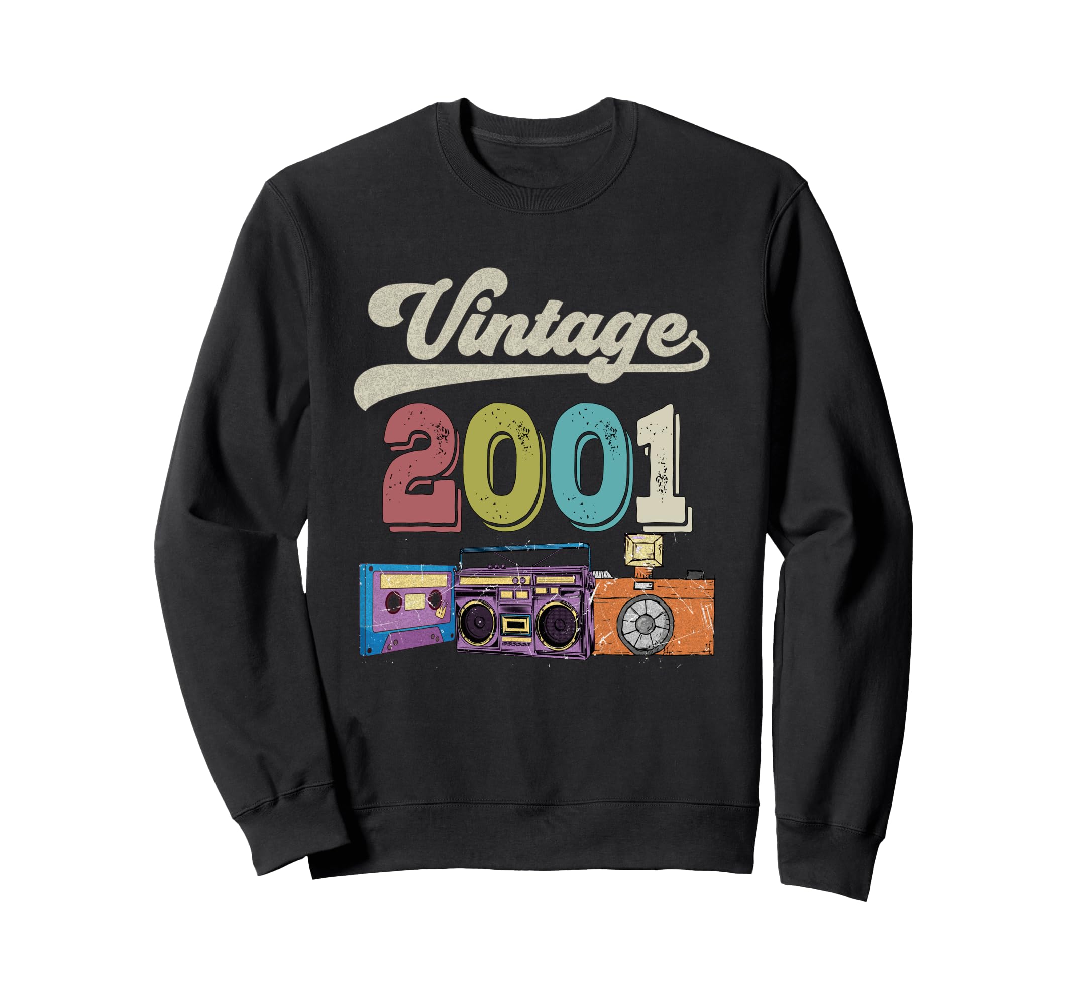 2001 Birthday Funny Old Cassette Tape Sweatshirt - Graphic Print Unisex - T-Shirt, Sweatshirt, Hoodie
