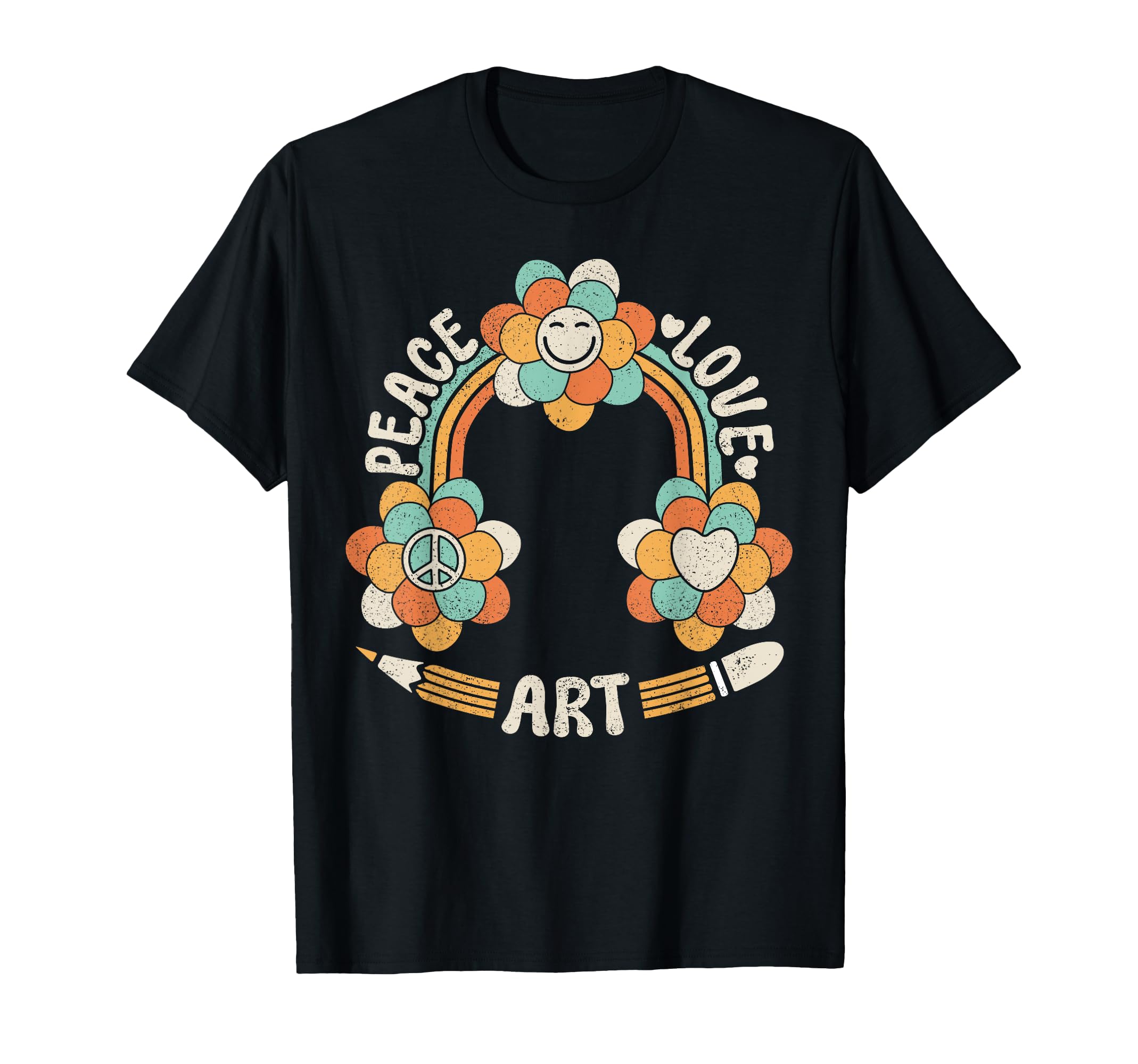 60S 70S Groovy Rainbow Painting Outfit T-Shirt - Minimalist Print Unisex - T-Shirt, Sweatshirt, Hoodie