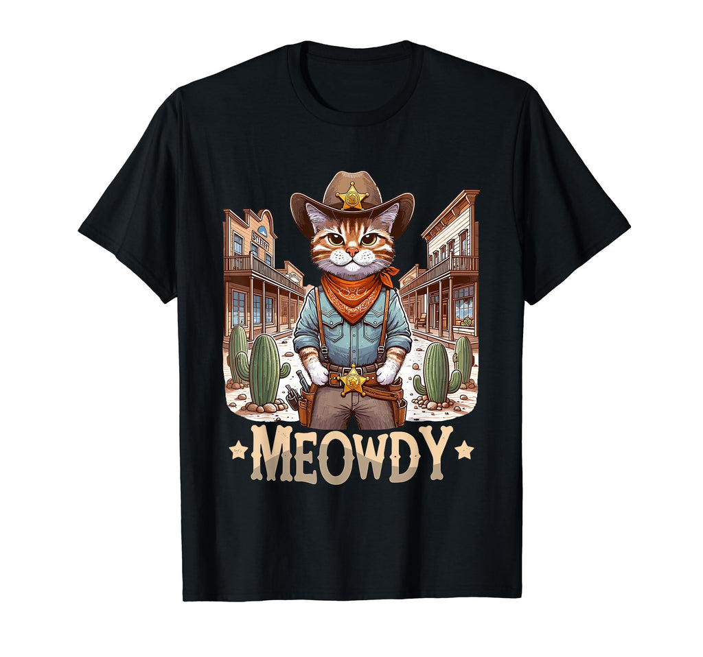 Meowdy Country Cowboy Western Cat T-Shirt - Trendy Graphic Unisex - T-Shirt, Sweatshirt, Hoodie