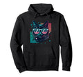 Cat Neon 80S Sunglasses Funny Cat Mum Hoodie - Custom Art Print Men Women - T-Shirt, Sweatshirt, Hoodie