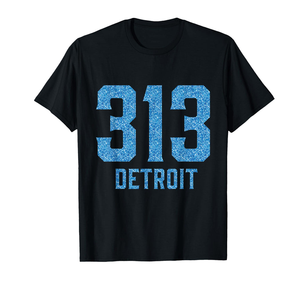 Distressed 313 Detroit Area Code City T-Shirt - Custom Art Print for Adults - T-Shirt, Sweatshirt, Hoodie