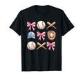 Baseball Coquette Bow Mom Sister T-Shirt - Novelty Apparel Men Women - T-Shirt, Sweatshirt, Hoodie