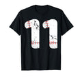 Number 11 Baseball Distressed Team T-Shirt - Minimalist Print Unisex - T-Shirt, Sweatshirt, Hoodie