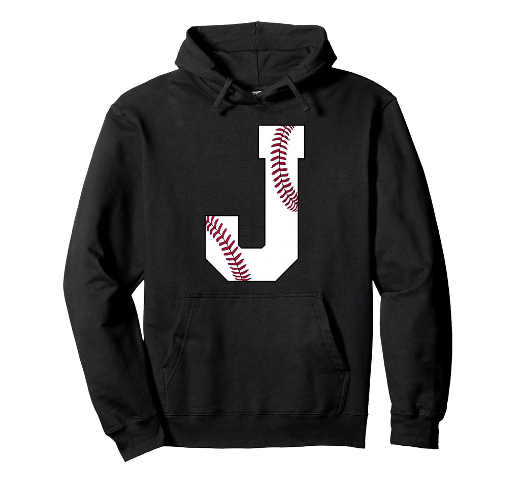 J Baseball Initial Personalized Letter Name Hoodie - Trendy Graphic Unisex - T-Shirt, Sweatshirt, Hoodie